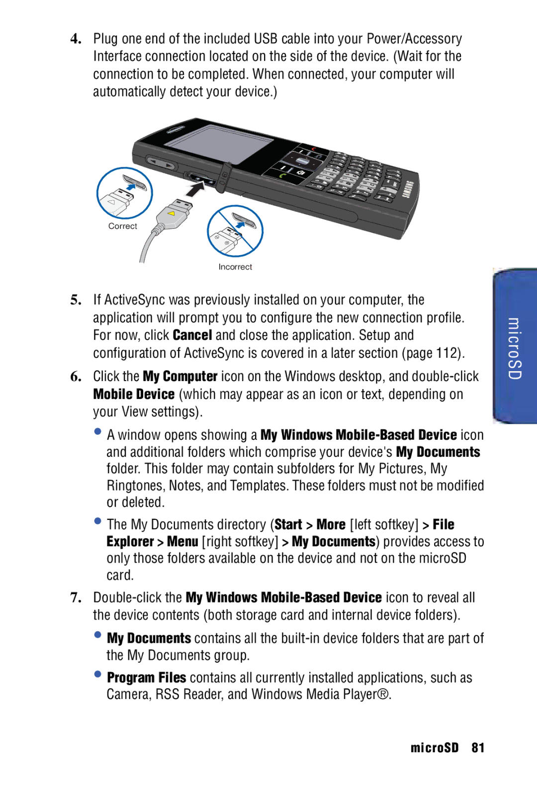 Samsung SPH-I325 manual Correct Incorrect 