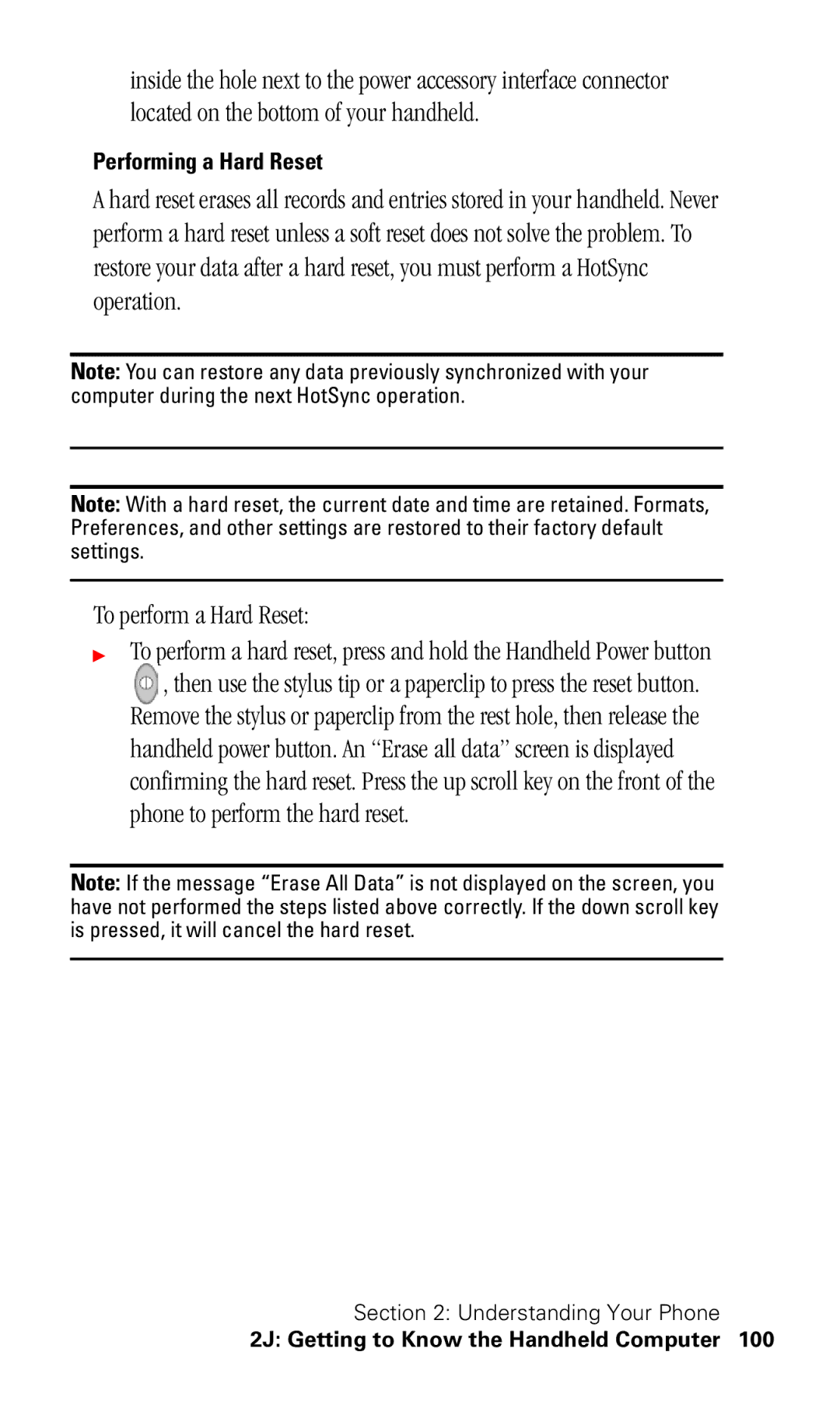 Samsung SPH-I330 manual Performing a Hard Reset 