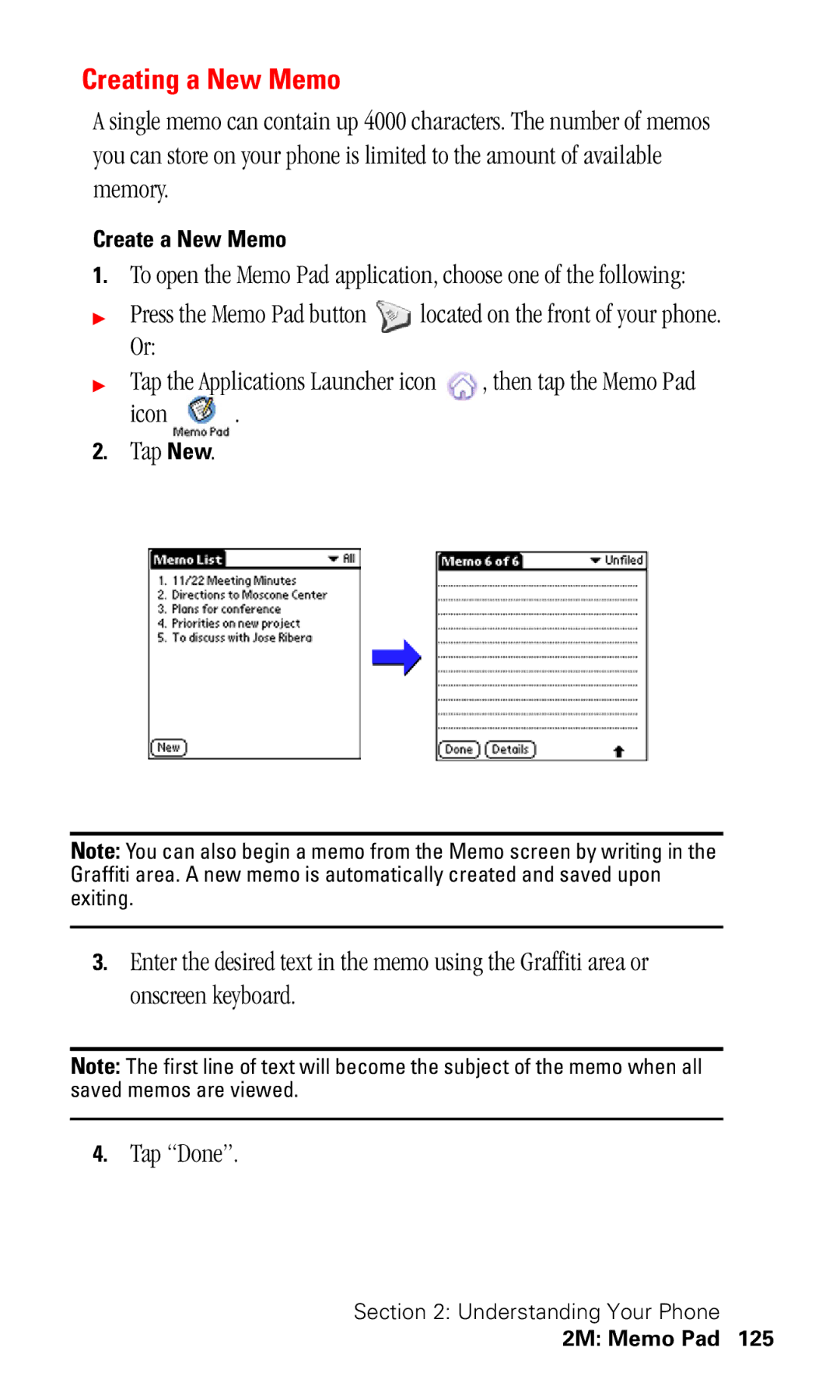 Samsung SPH-I330 manual Creating a New Memo, Create a New Memo 