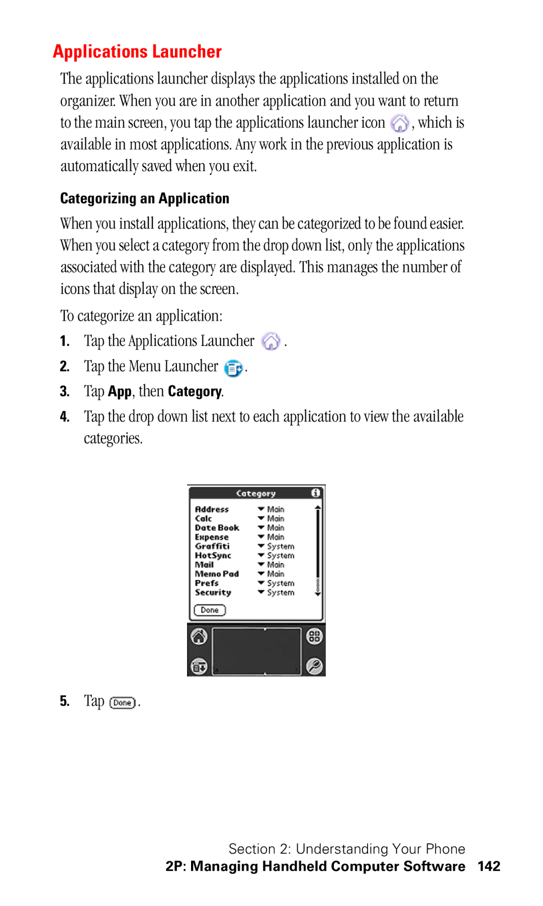 Samsung SPH-I330 manual Applications Launcher, Categorizing an Application 