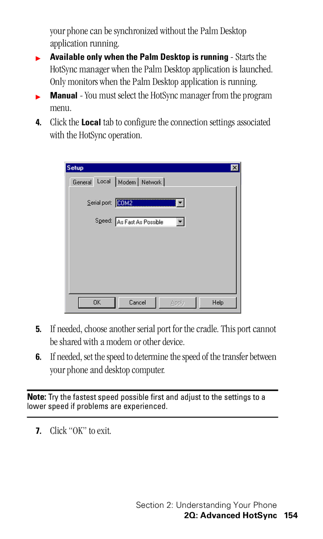 Samsung SPH-I330 manual Available only when the Palm Desktop is running Starts 