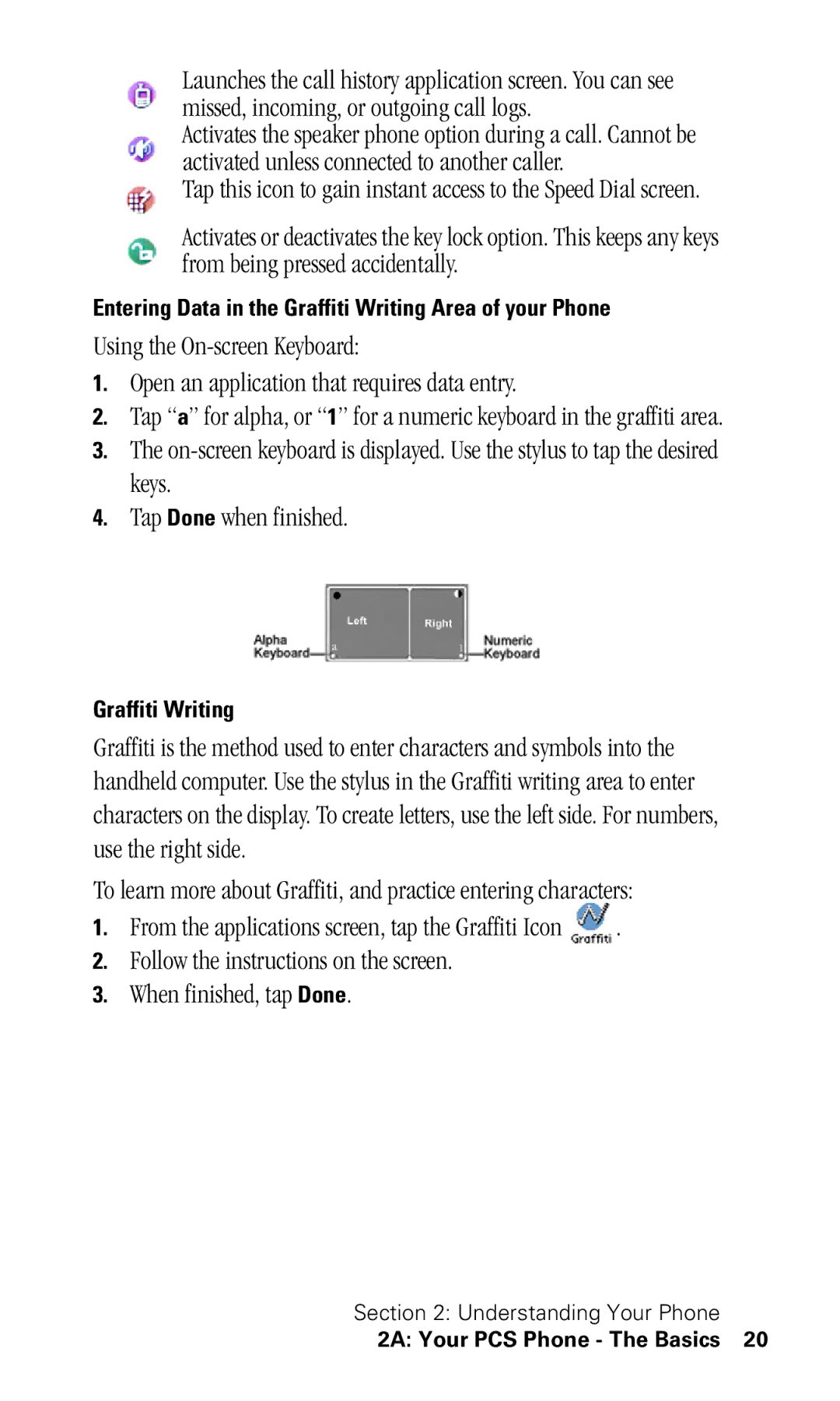 Samsung SPH-I330 manual Entering Data in the Graffiti Writing Area of your Phone 