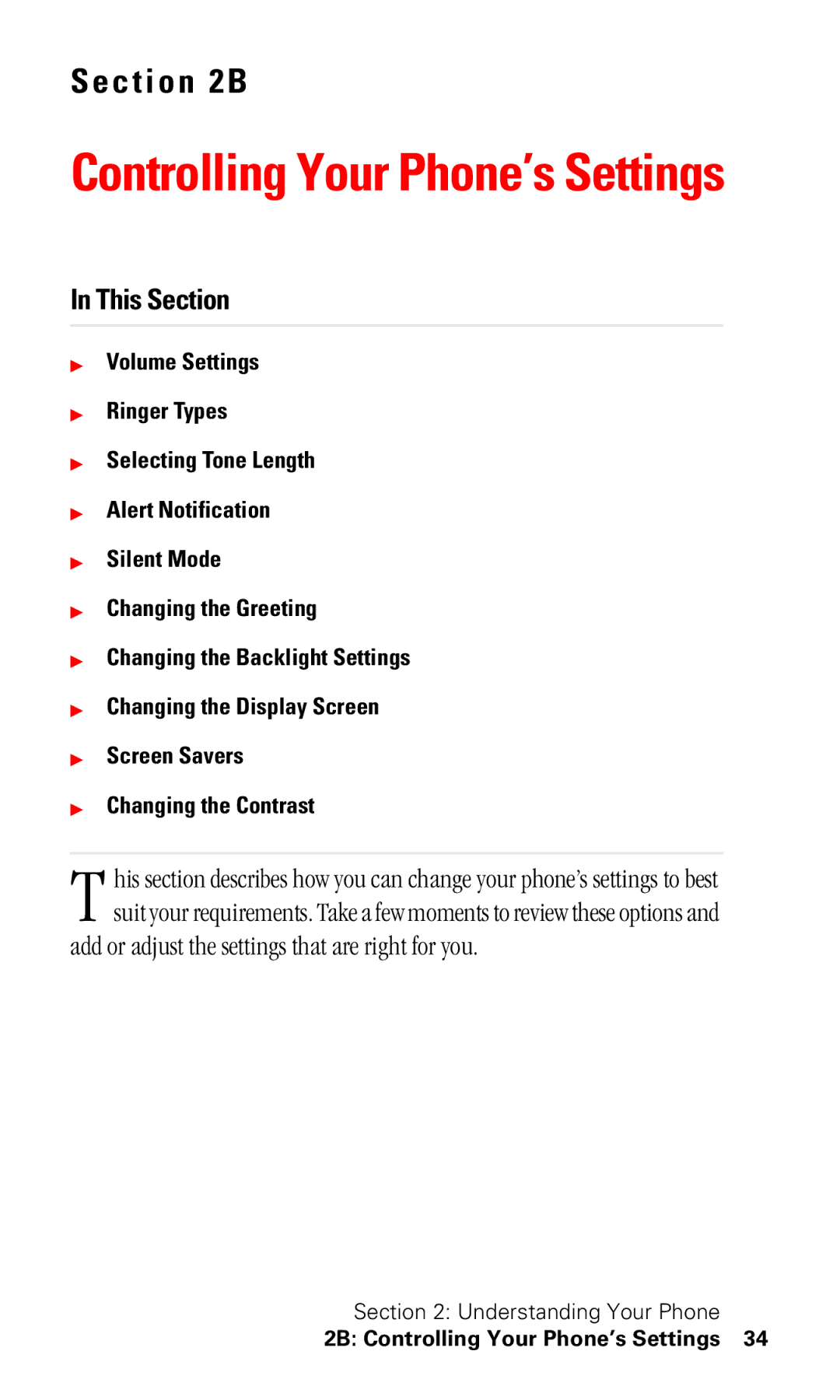 Samsung SPH-I330 manual Controlling Your Phone’s Settings, Add or adjust the settings that are right for you 