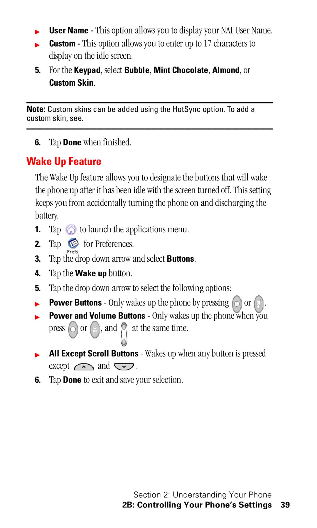 Samsung SPH-I330 manual Wake Up Feature 