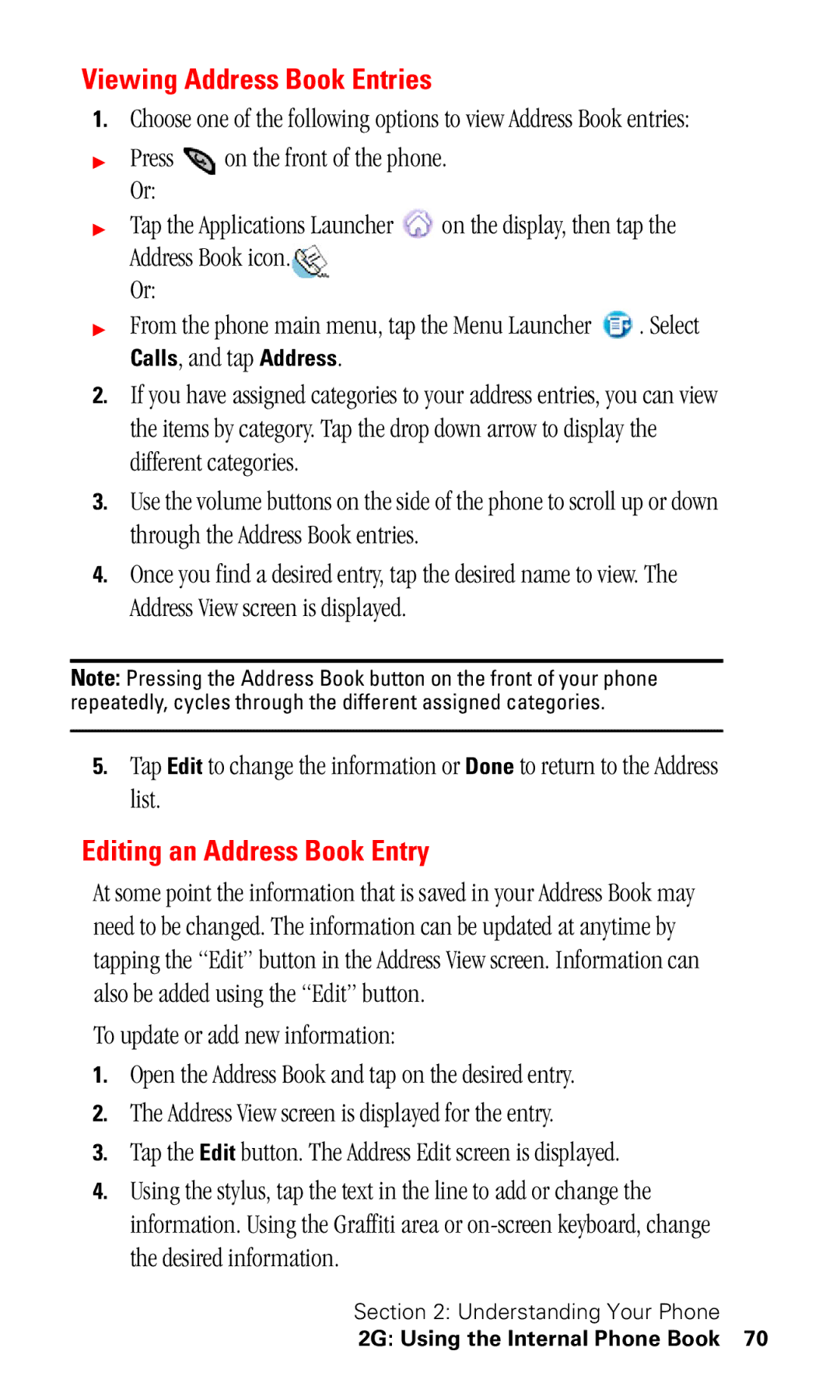 Samsung SPH-I330 manual Viewing Address Book Entries, Editing an Address Book Entry, Calls, and tap Address 