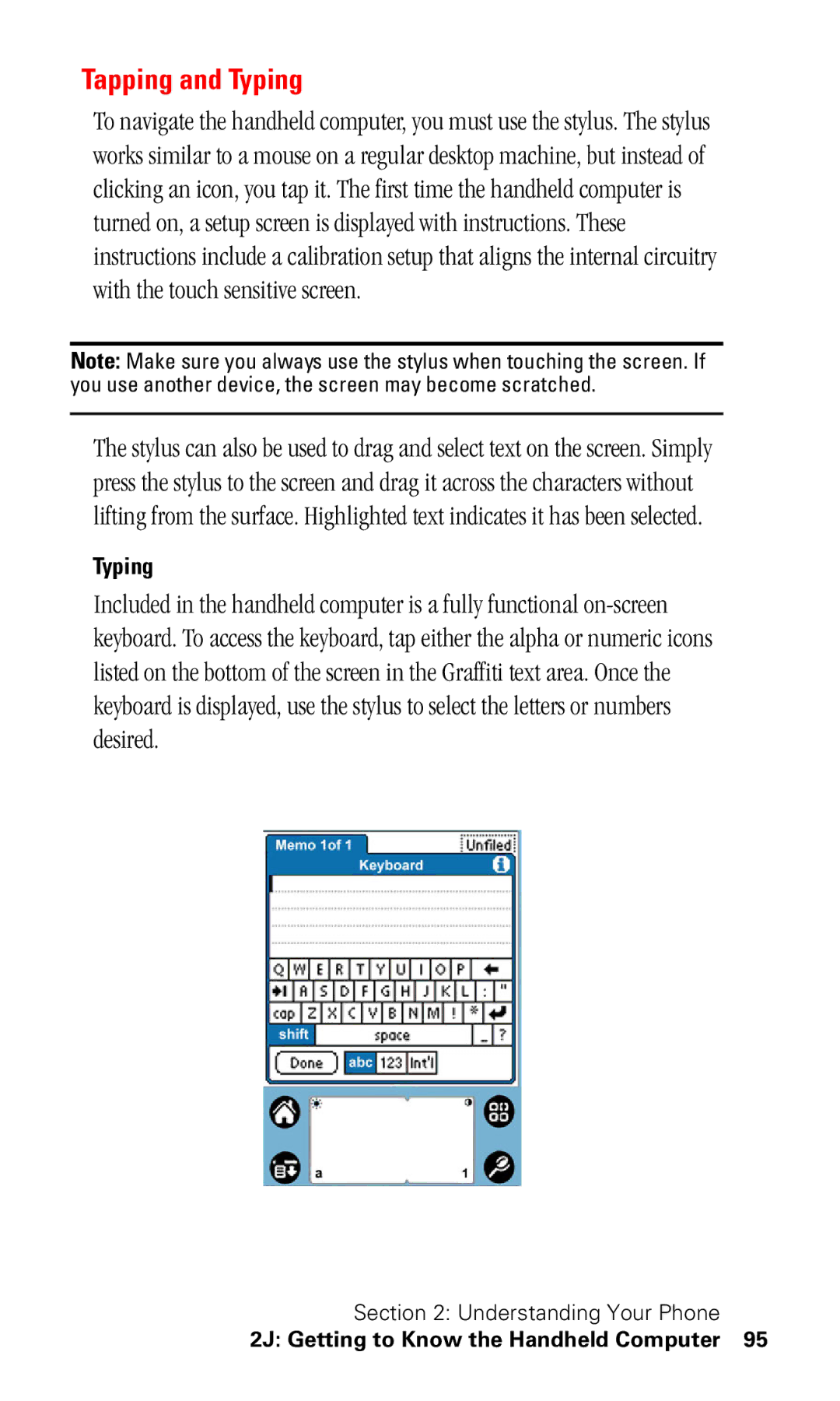 Samsung SPH-I330 manual Tapping and Typing 