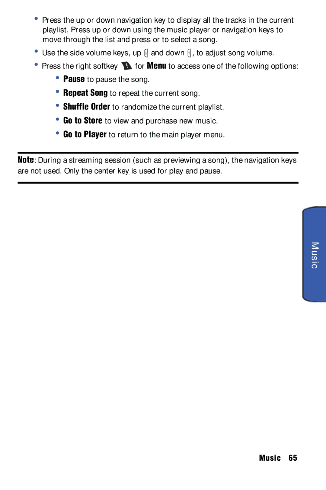 Samsung SPH-m50 manual Music 