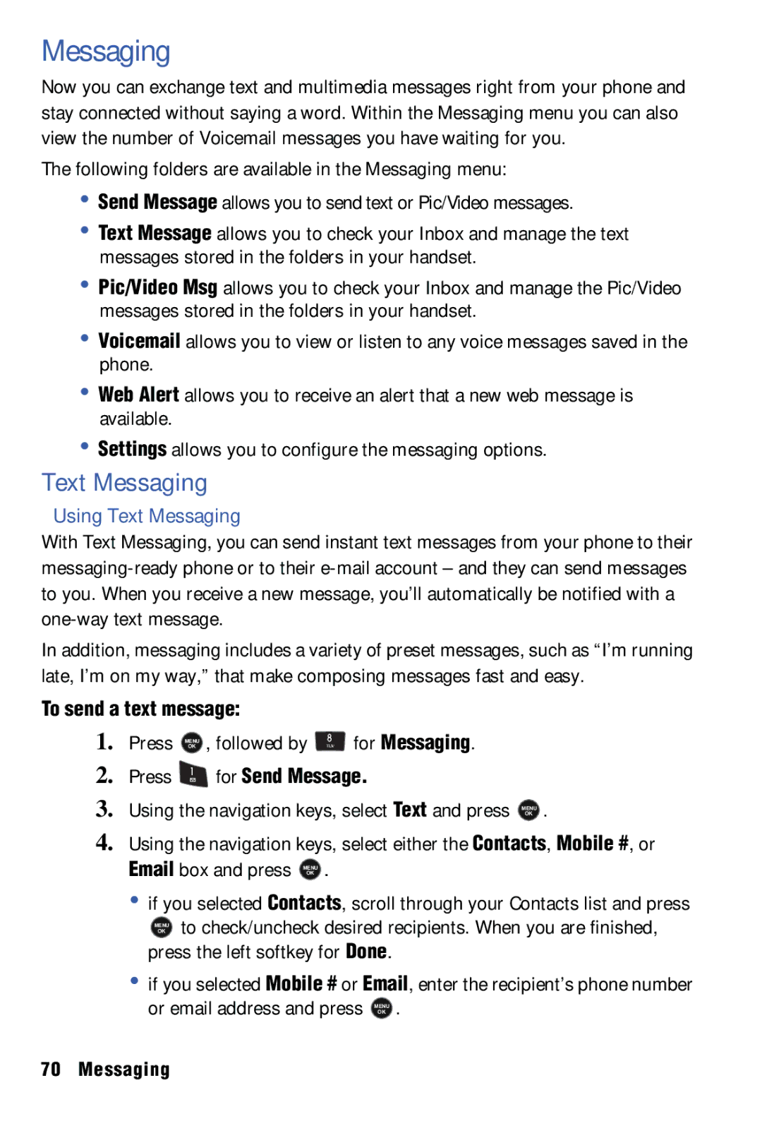 Samsung SPH-m50 manual Using Text Messaging 