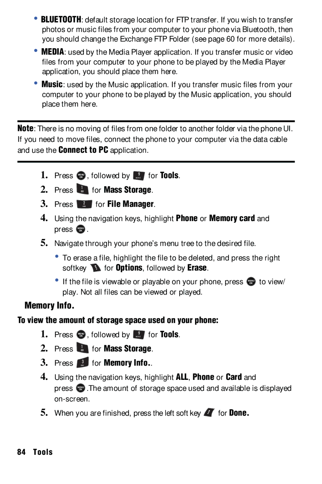 Samsung SPH-m50 manual Play. Not all files can be viewed or played, For Memory Info 