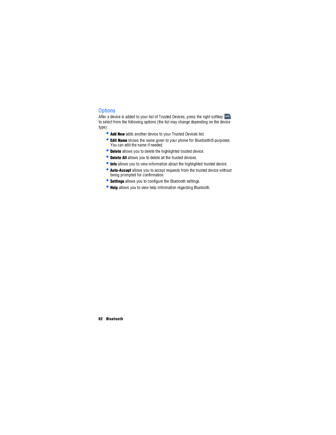 Samsung SPH-M560 manual Options 