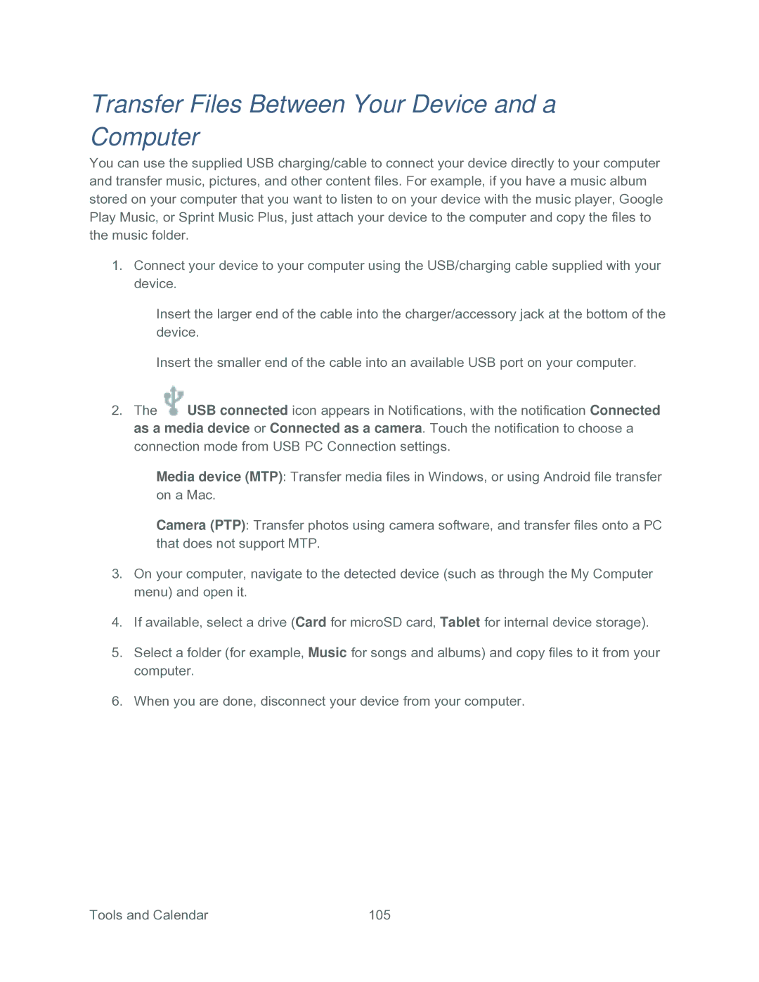 Samsung SPH-P500TSASPR manual Transfer Files Between Your Device and a Computer 