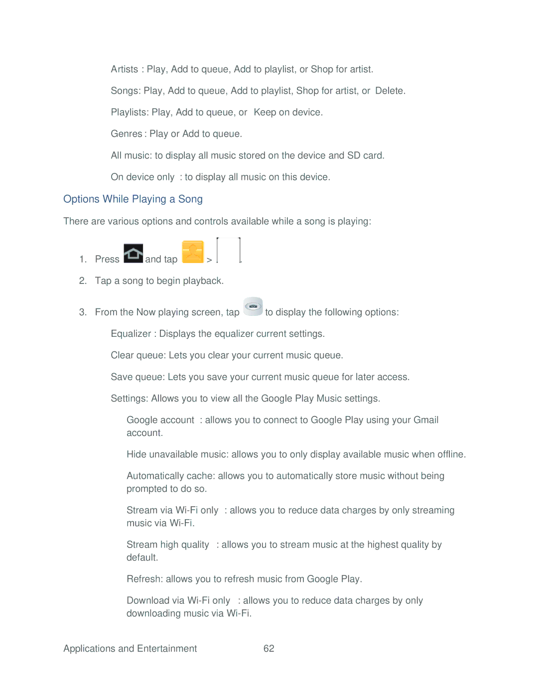 Samsung SPH-P500TSASPR manual Options While Playing a Song 