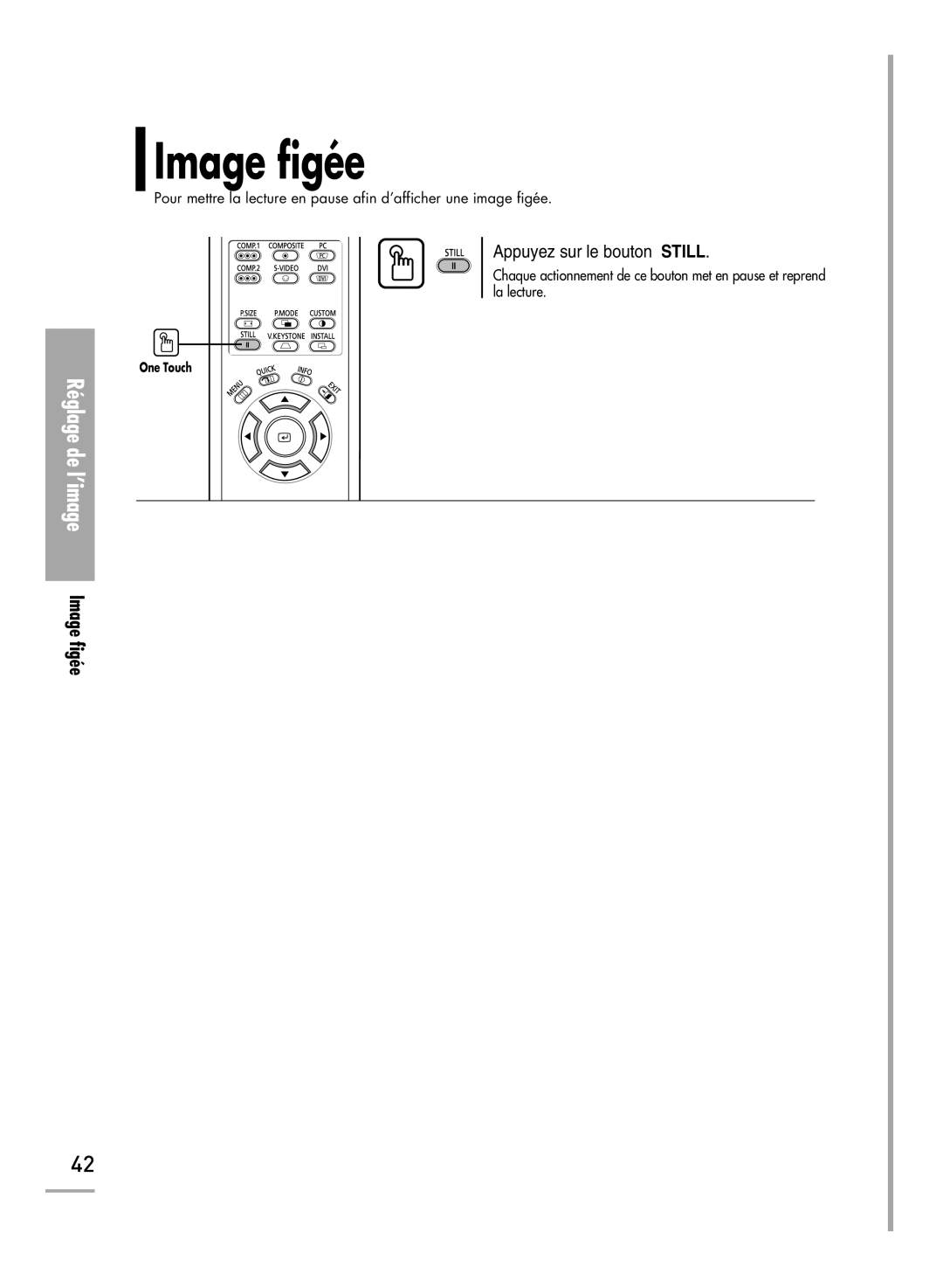 Samsung SPH710AEMX/EDC, SPH700AEX/XEC, SPH700AEX/XEF manual Image figée 