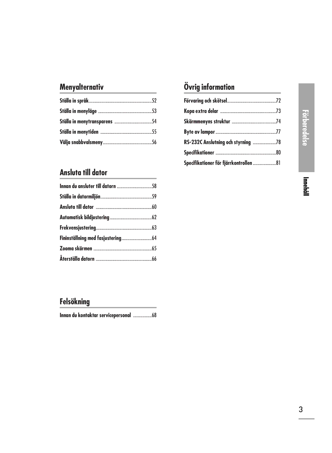 Samsung SPH700AEX/XEC, SPH710AEMX/EDC manual Felsökning 