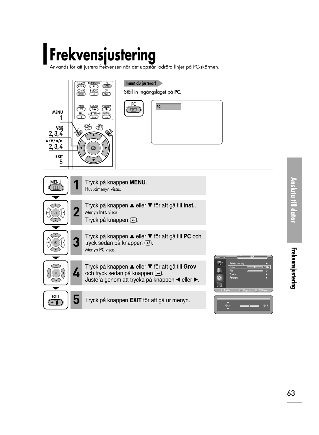 Samsung SPH700AEX/XEC, SPH710AEMX/EDC manual Frekvensjustering 