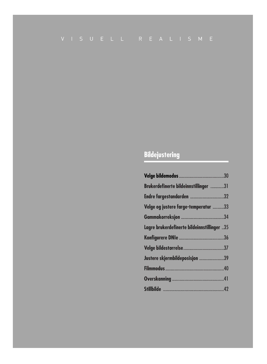 Samsung SPH700AEX/XEC, SPH710AEMX/EDC manual Bildejustering 