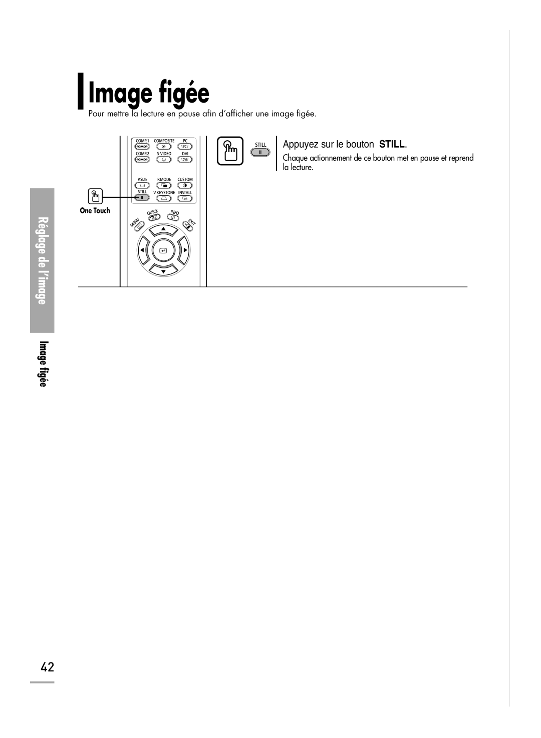 Samsung SPH710AEMX/EDC manual Image figée 