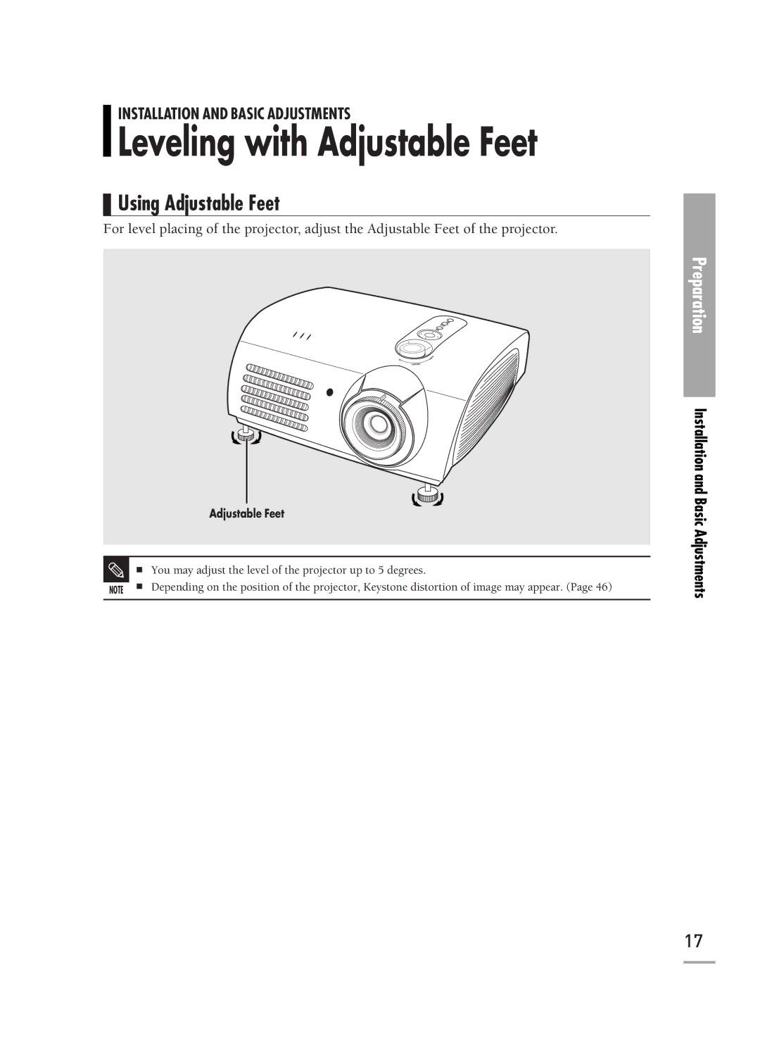 Samsung SPH710AEMX/EDC manual Leveling with Adjustable Feet, Using Adjustable Feet 