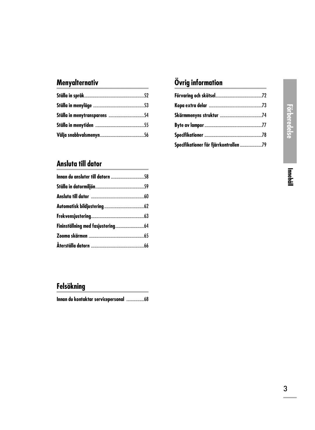 Samsung SPH710AEMX/EDC manual Felsökning 