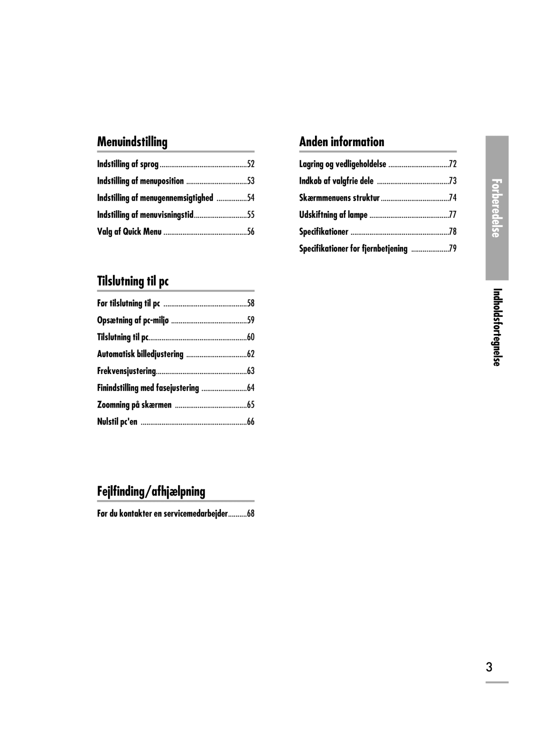 Samsung SPH710AEMX/EDC manual Fejlfinding/afhjælpning 