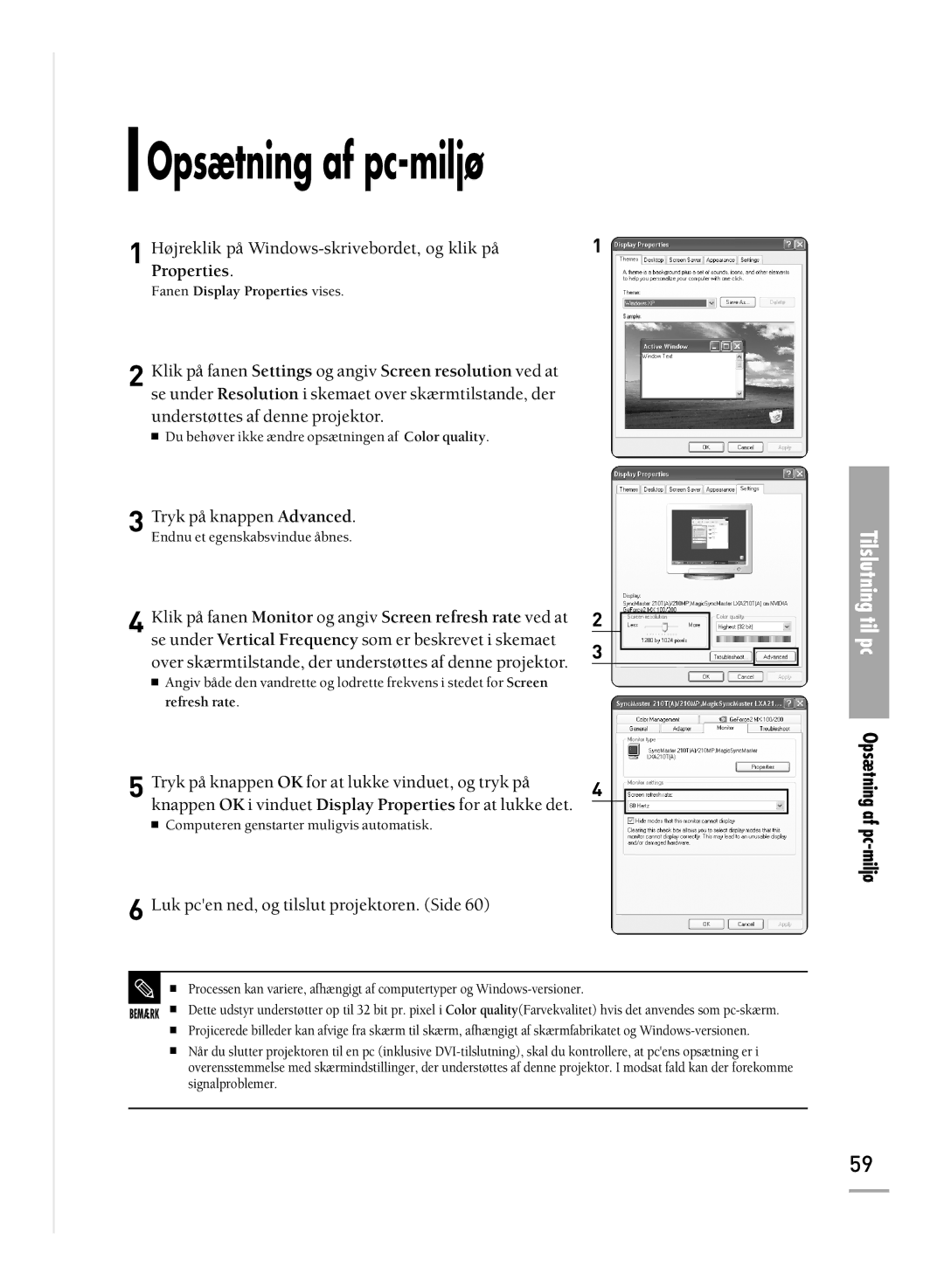 Samsung SPH710AEMX/EDC manual Opsætning af pc-miljø 