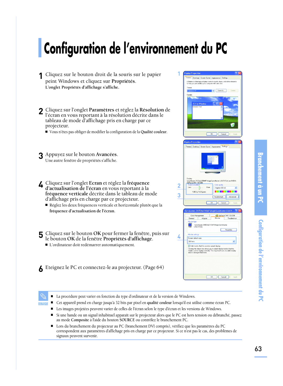 Samsung SPH800BEMX/EDC manual Configuration de l’environnement du PC 