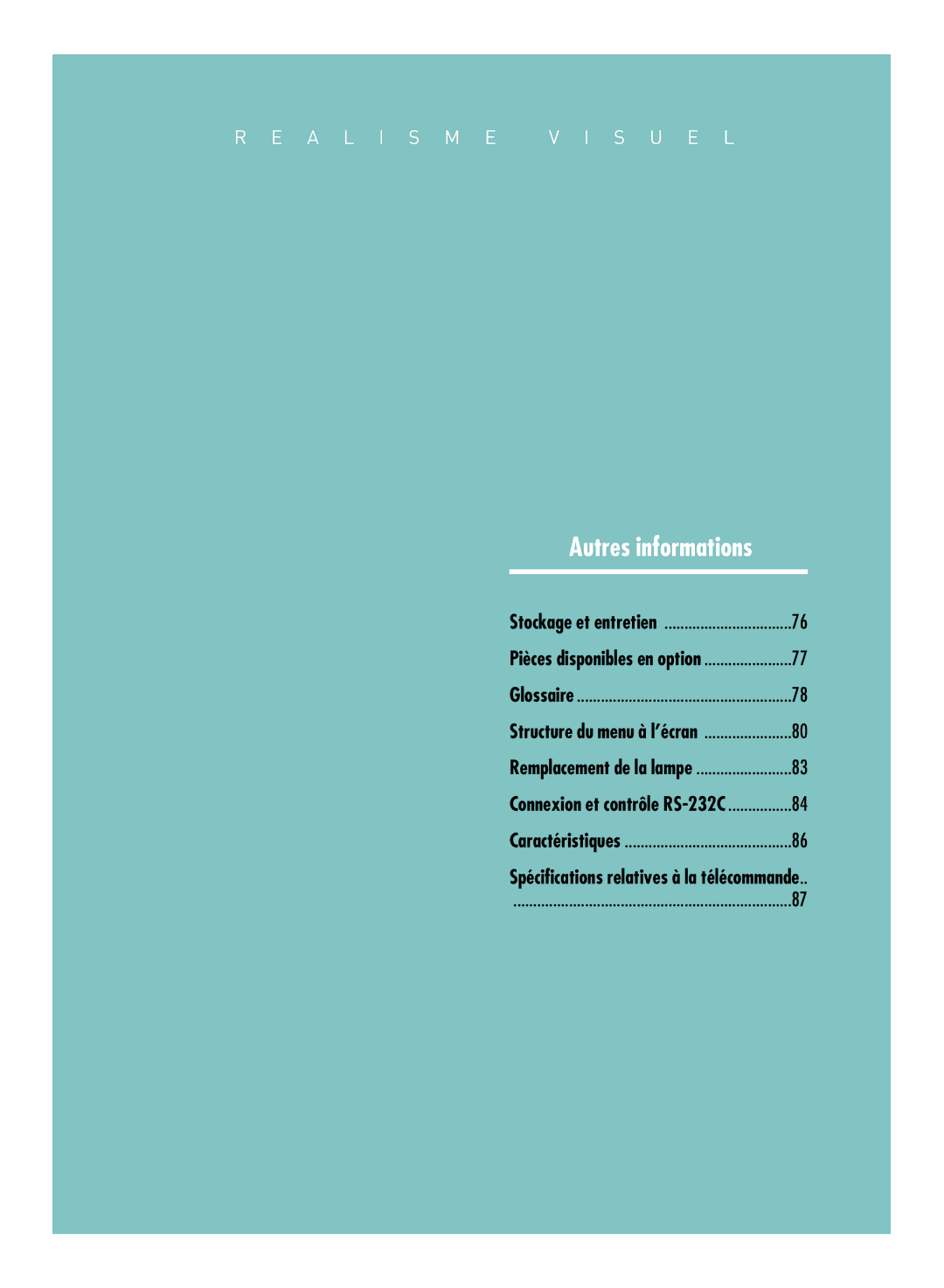 Samsung SPH800BEMX/EDC manual Autres informations 