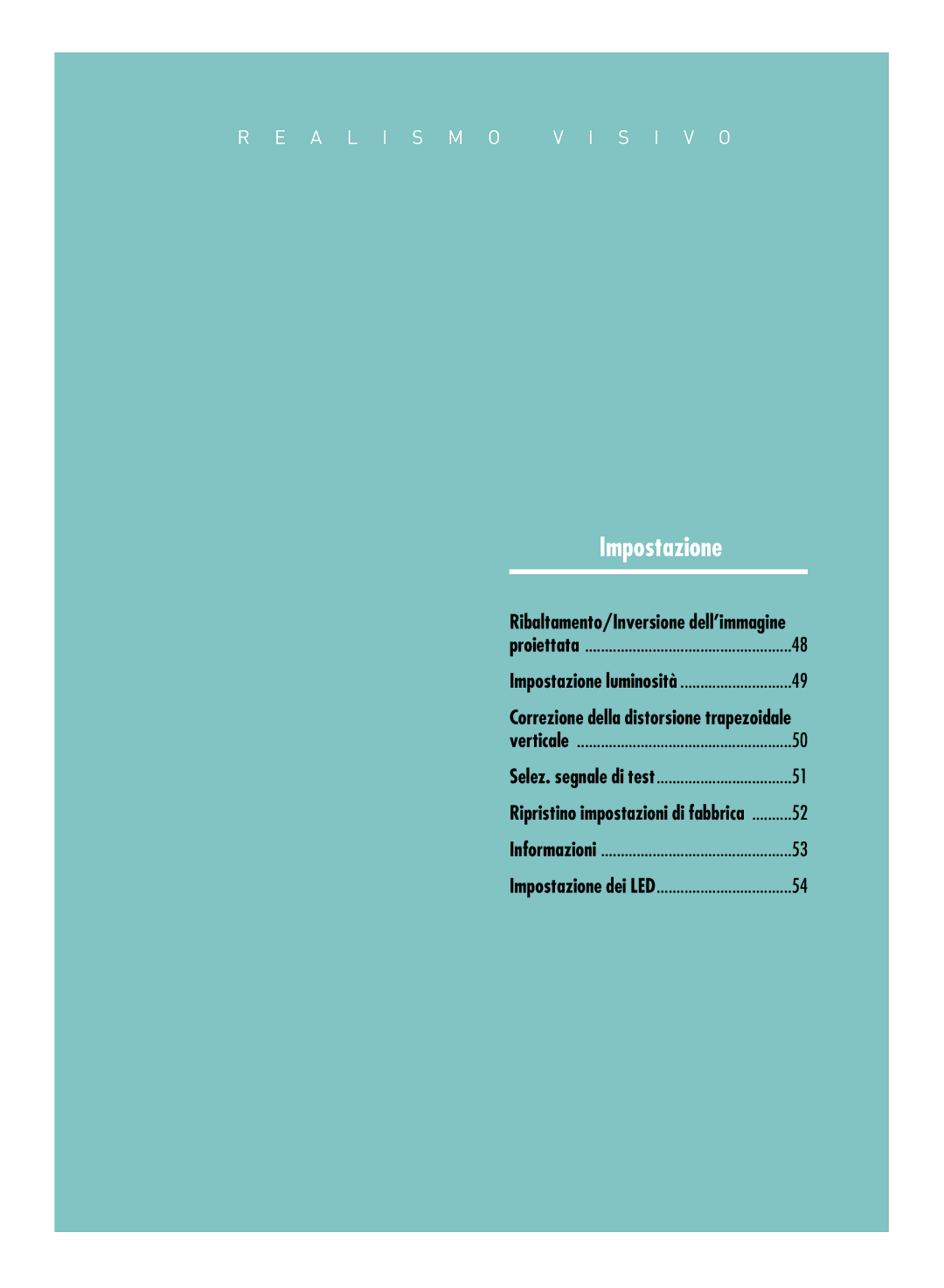 Samsung SPH800BEMX/EDC manual Impostazione 