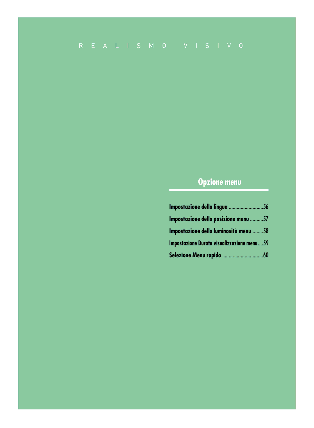 Samsung SPH800BEMX/EDC manual Opzione menu 