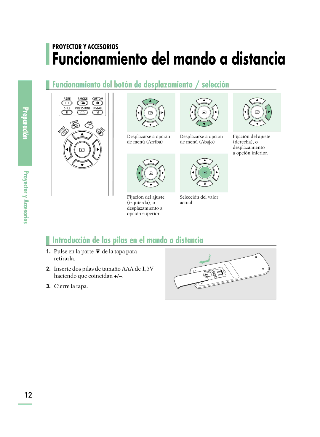 Samsung SPH800BEMX/EDC manual Funcionamiento del mando a distancia 