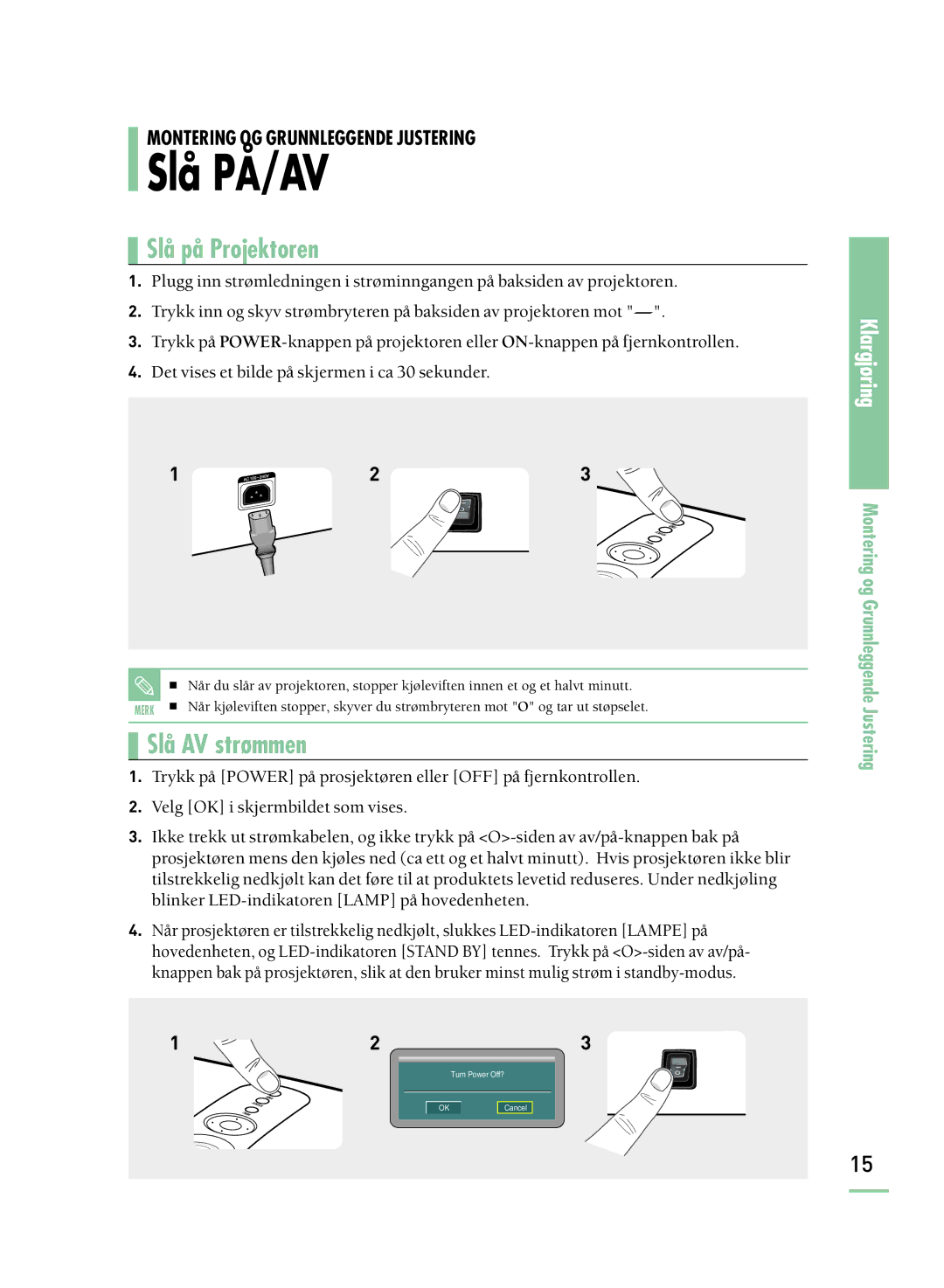 Samsung SPH800BEMX/EDC manual Slå PÅ/AV, Slå på Projektoren 