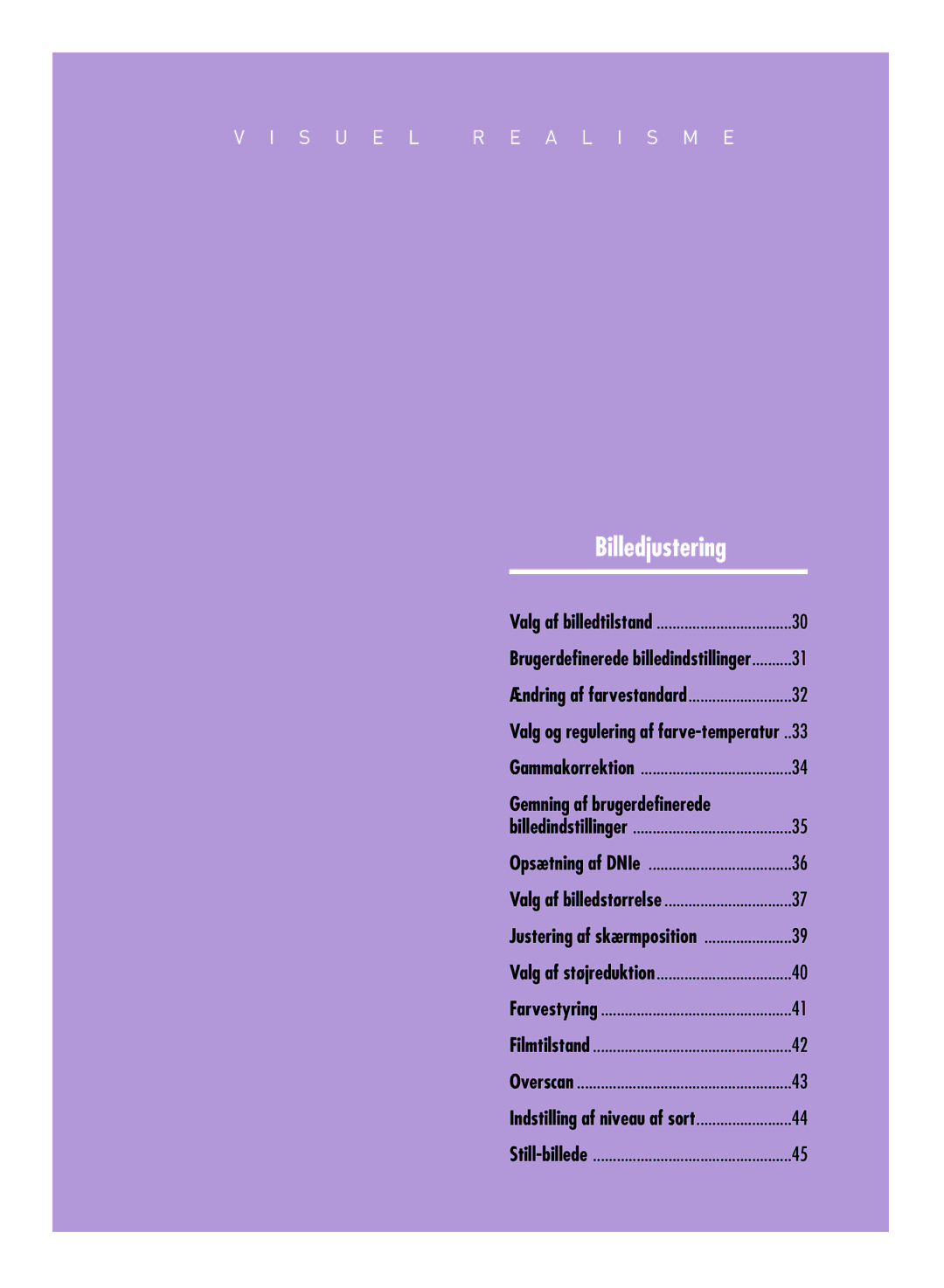 Samsung SPH800BEMX/EDC manual Billedjustering, Gemning af brugerdefinerede 