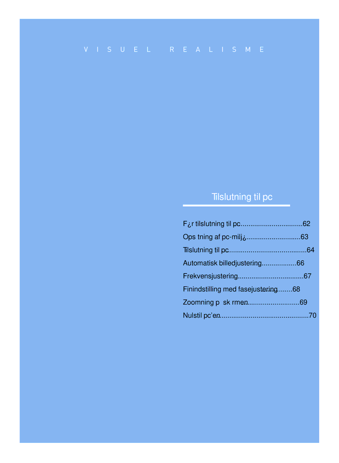 Samsung SPH800BEMX/EDC manual Tilslutning til pc 