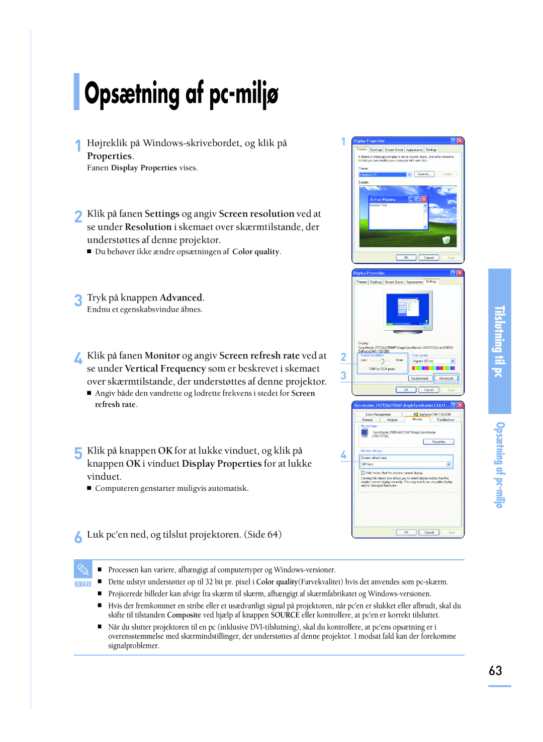 Samsung SPH800BEMX/EDC manual Opsætning af pc-miljø, Properties 