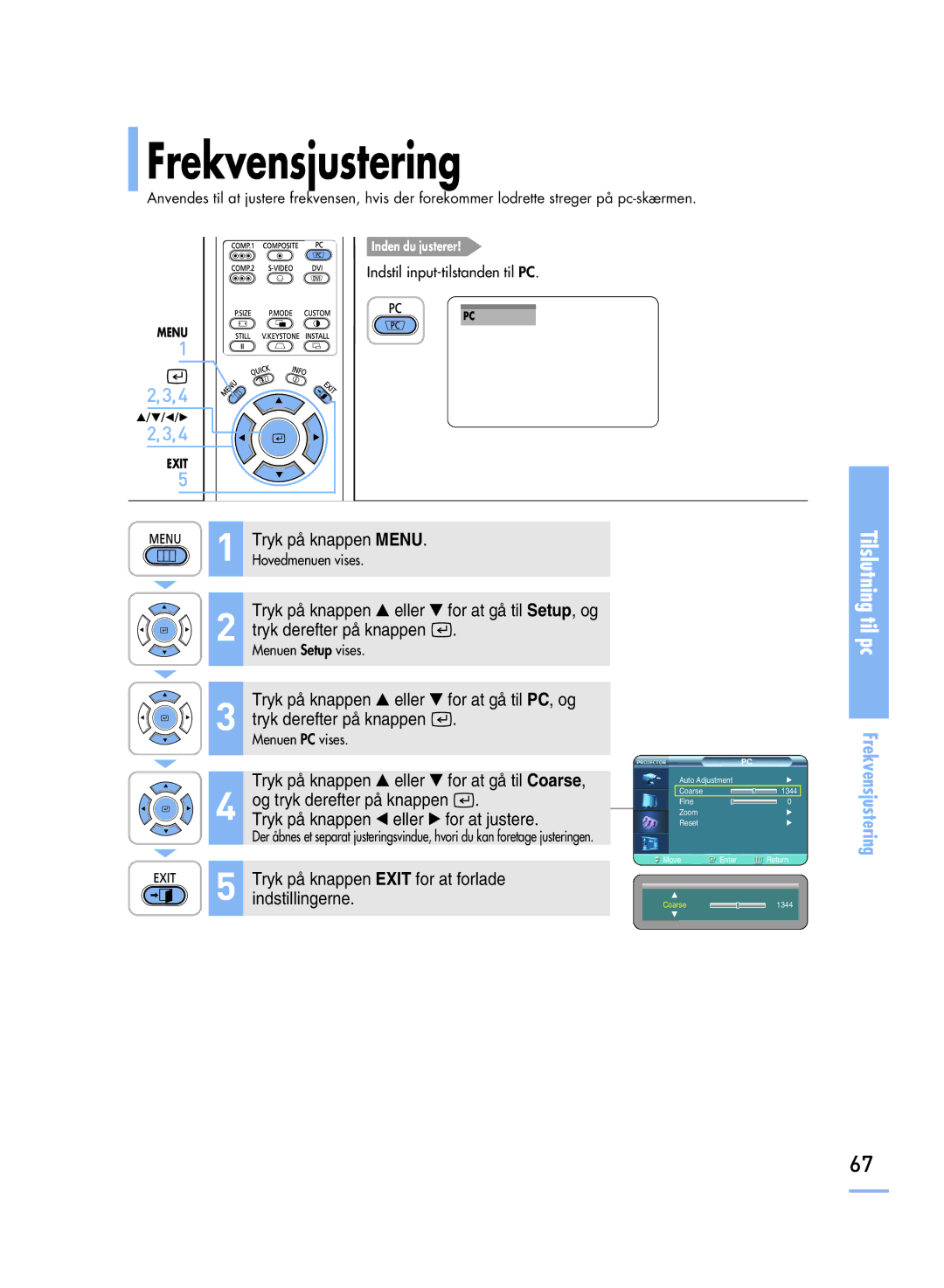 Samsung SPH800BEMX/EDC manual Frekvensjustering 