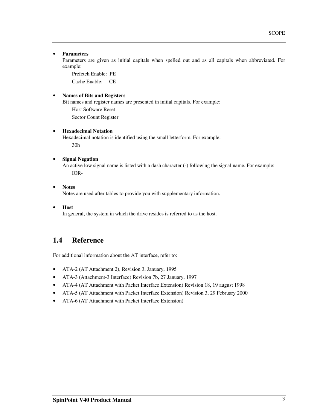 Samsung 3.5" hard disk drives, spinpoint v40 manual Reference 