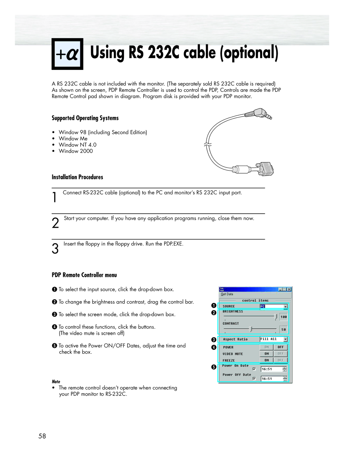 Samsung SPK4215M manual Supported Operating Systems, Installation Procedures, PDP Remote Controller menu 