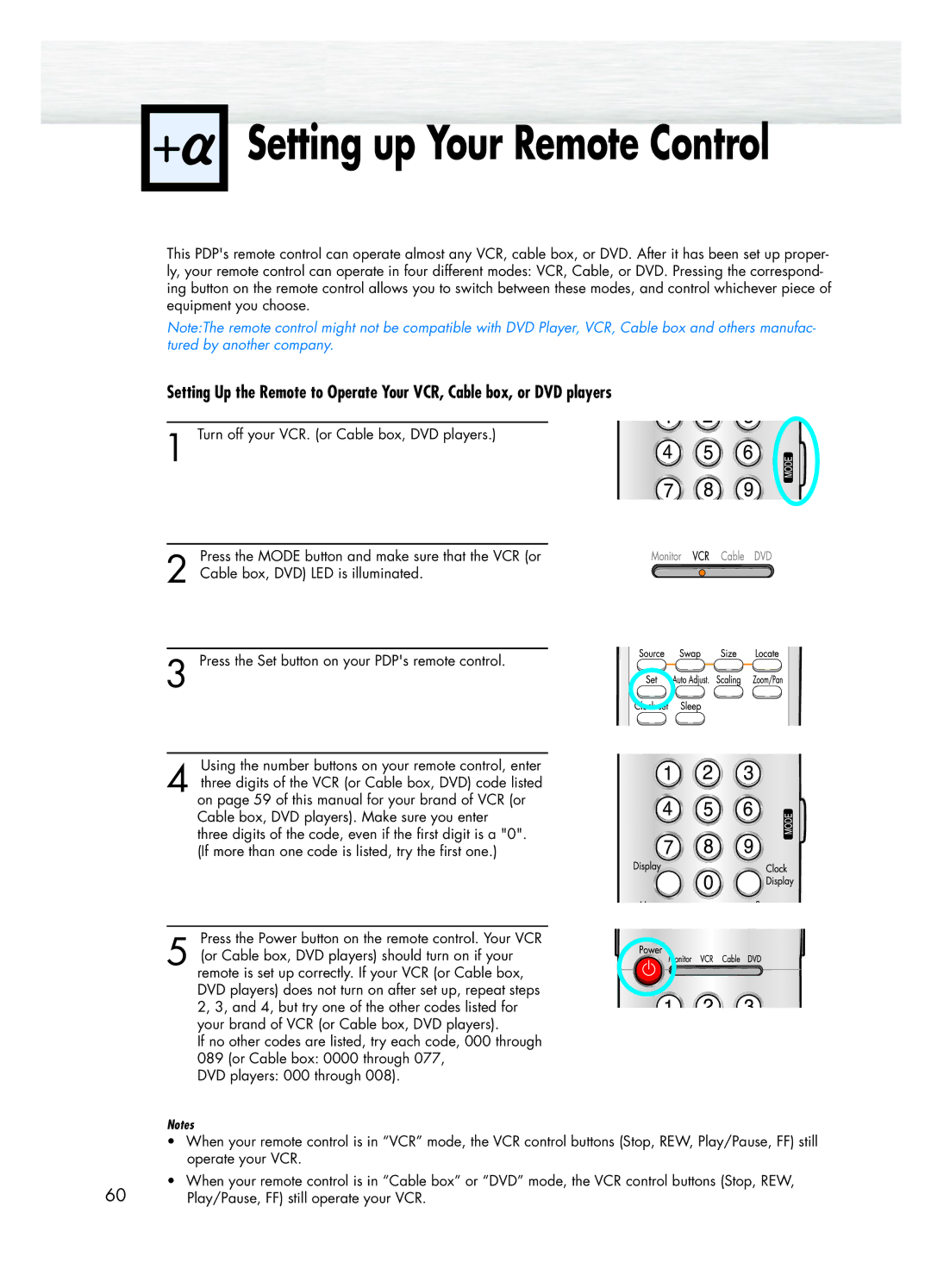 Samsung SPK4215M manual Setting up Your Remote Control 