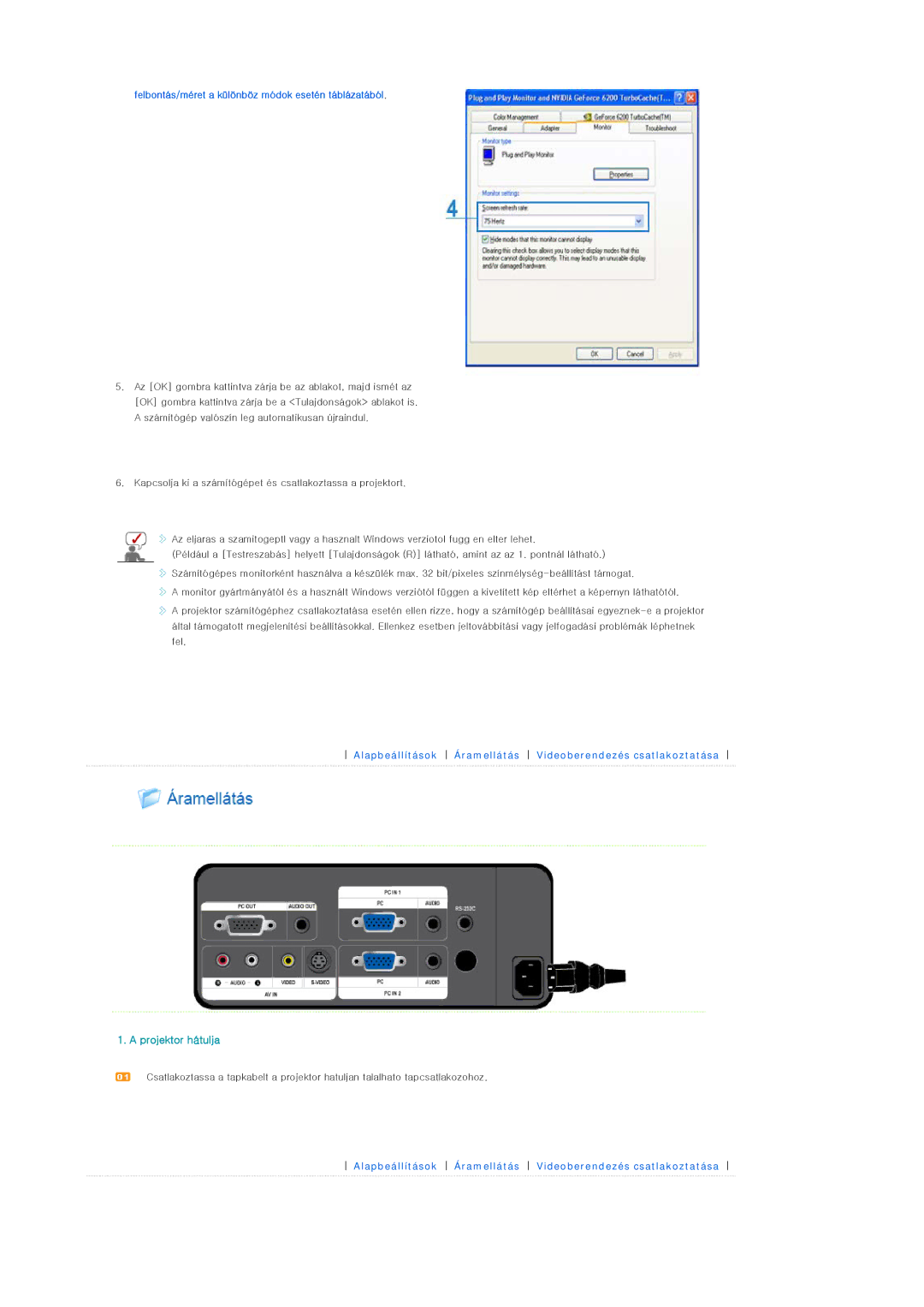 Samsung SPL200WX/EN, SPL250WX/EN, SPL200WVX/EN, SPL250WVX/EN manual Projektor hátulja 