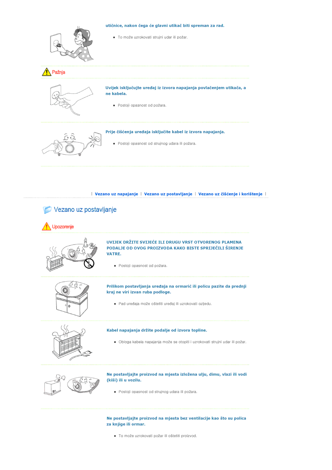 Samsung SPL300WX/EN manual Utičnice, nakon čega će glavni utikač biti spreman za rad 