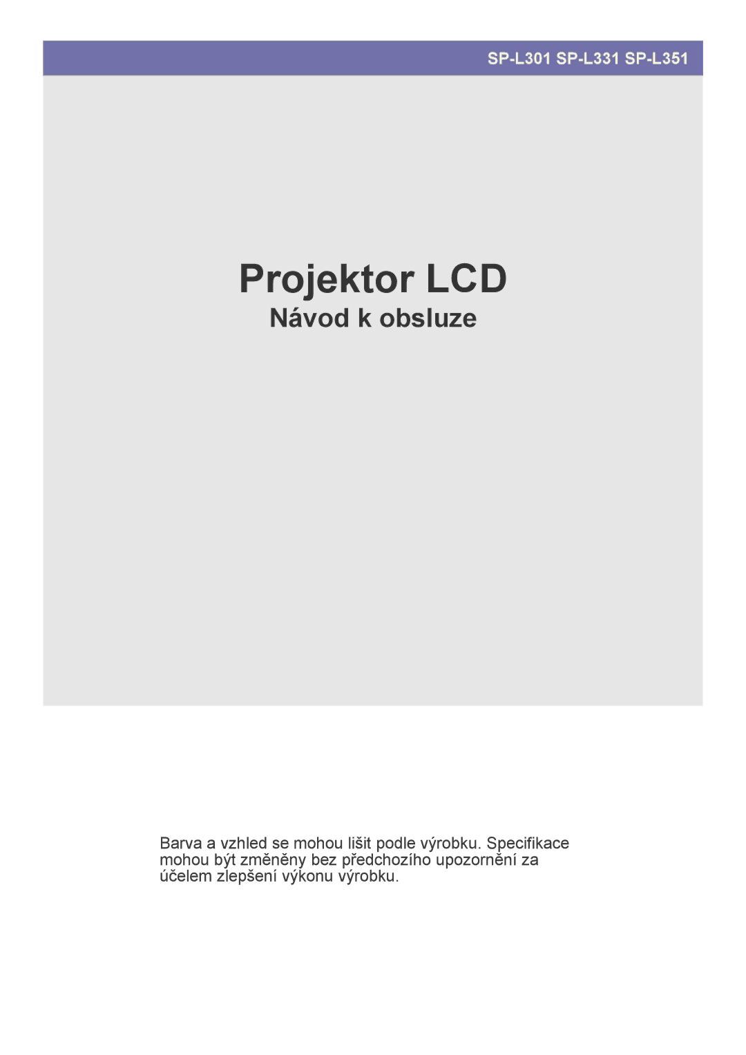 Samsung SPL301WEX/EN manual Projektor LCD 