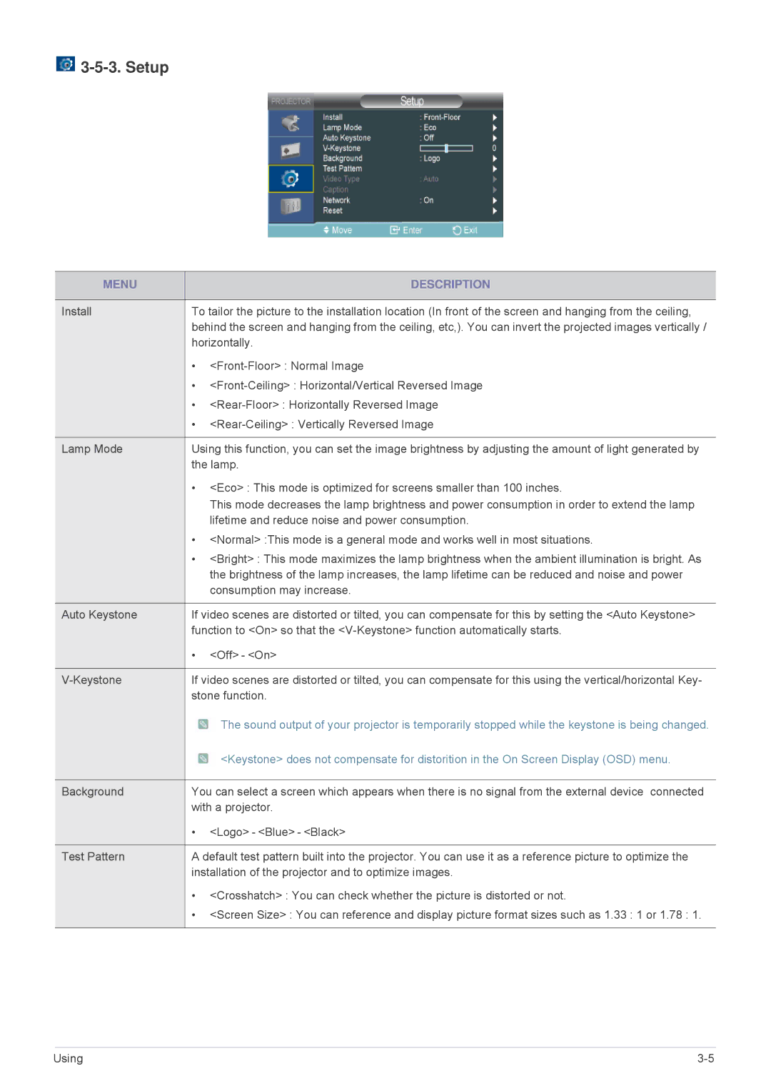 Samsung SPL335WEX/NG, SPL305WEX/EN, SPL335WEX/EN, SPL255WEX/EN, SPL305WEX/XV manual Setup 