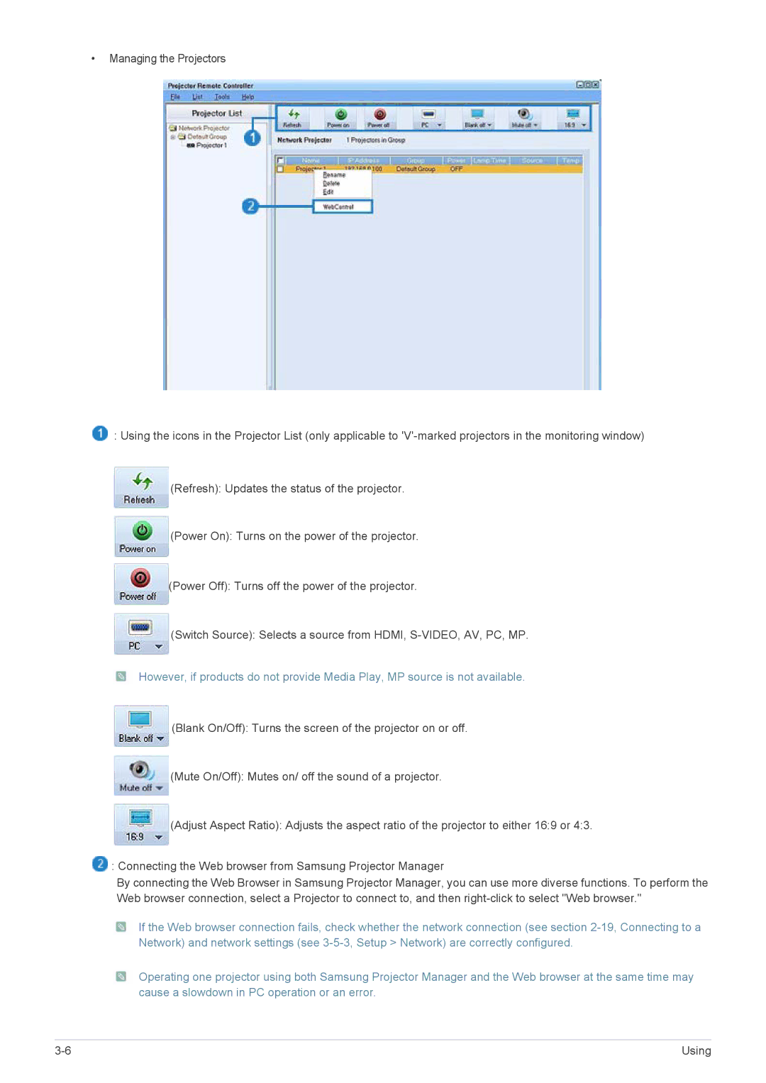 Samsung SPL255WEX/EN, SPL305WEX/EN, SPL335WEX/EN, SPL335WEX/NG, SPL305WEX/XV manual Using 