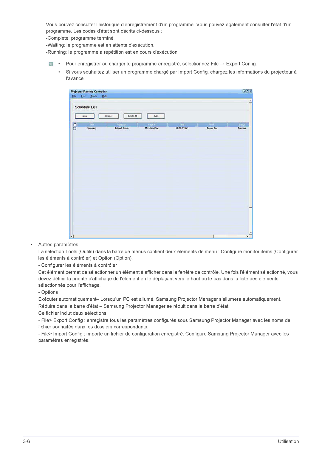 Samsung SPL255WEX/EN, SPL305WEX/EN, SPL335WEX/EN manual Utilisation 