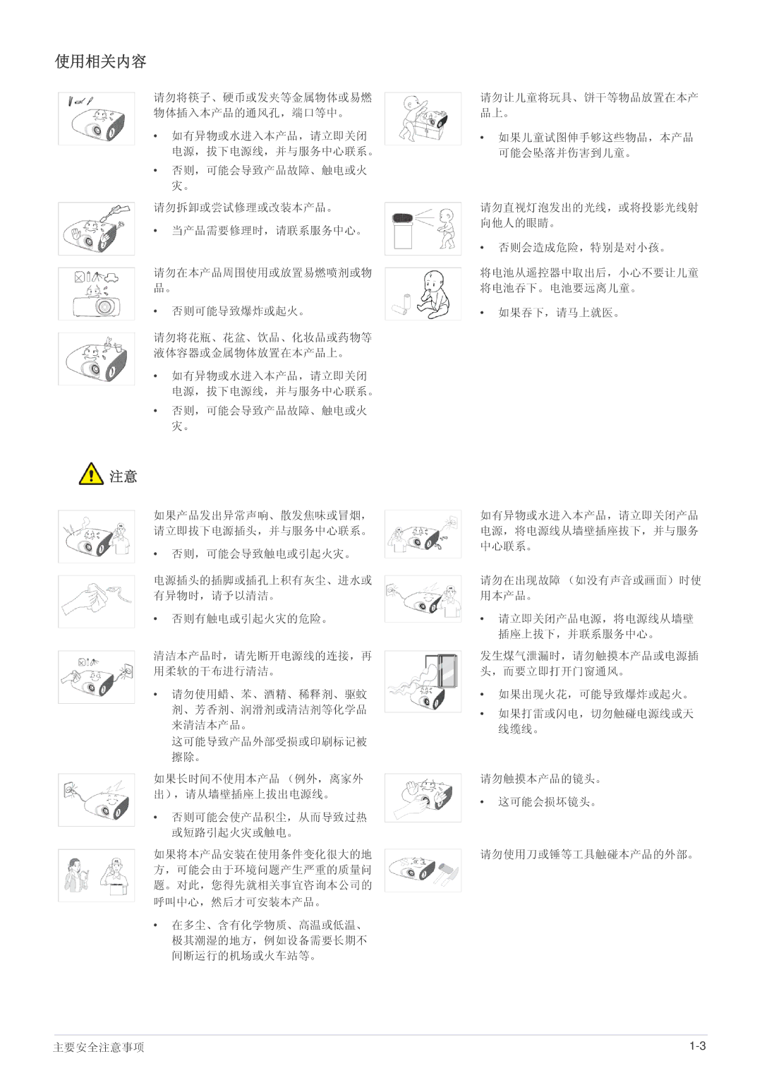 Samsung SPL255WEX/EN, SPL305WEX/EN, SPL335WEX/EN manual 使用相关内容 