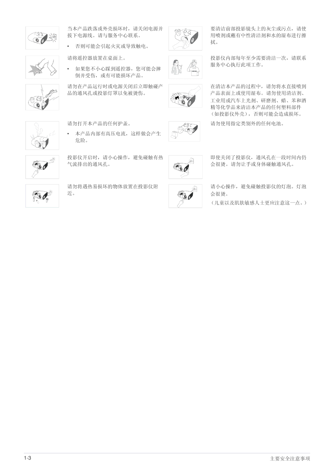 Samsung SPL305WEX/EN, SPL335WEX/EN, SPL255WEX/EN manual （儿童以及肌肤敏感人士更应注意这一点。） 