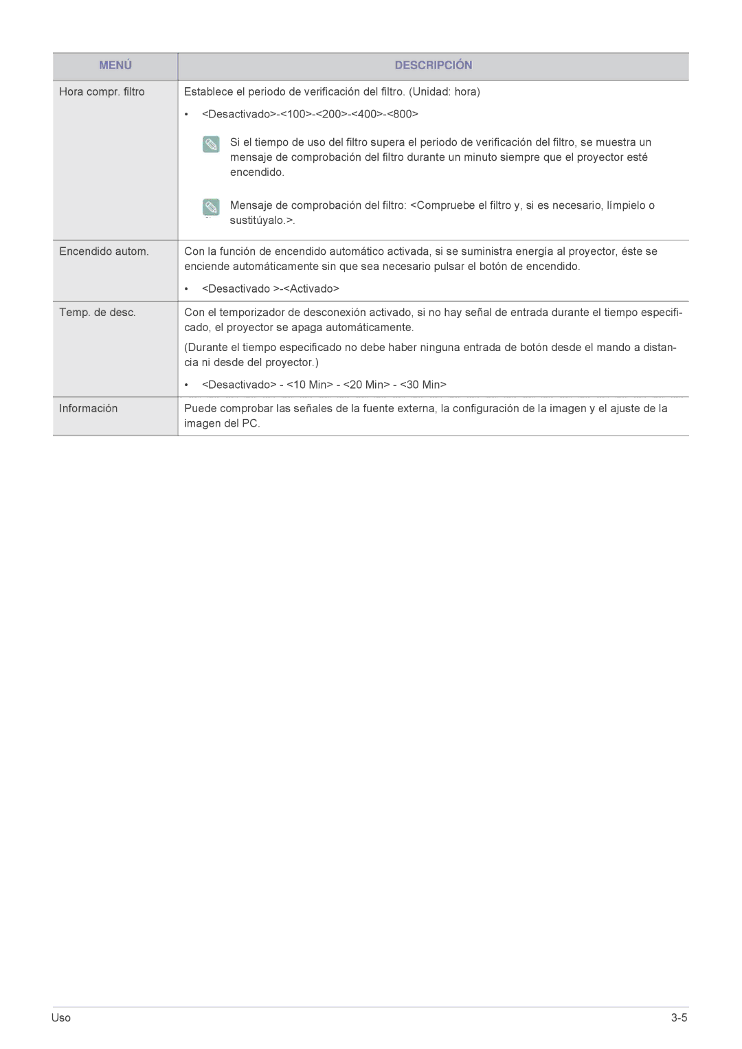 Samsung SP-L301WE, SPL331WEX/EN, SPL301WEX/EN manual Cia ni desde del proyector 