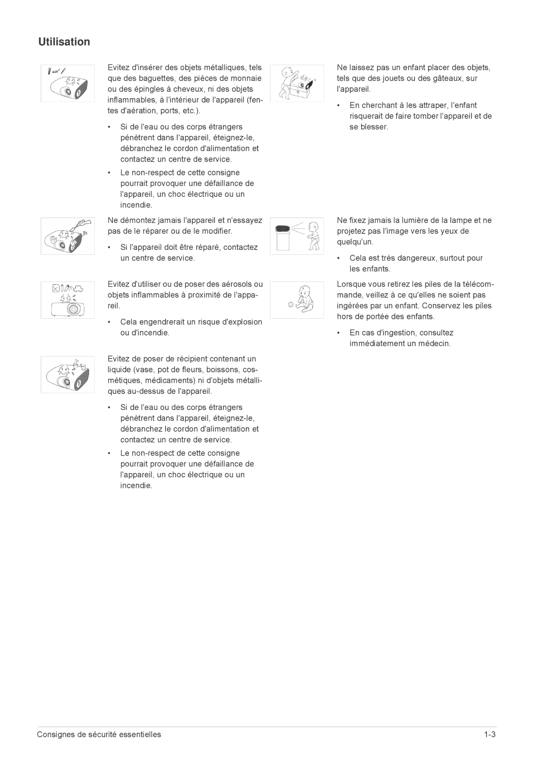 Samsung SPL331WEX/EN, SPL301WEX/EN manual Utilisation 