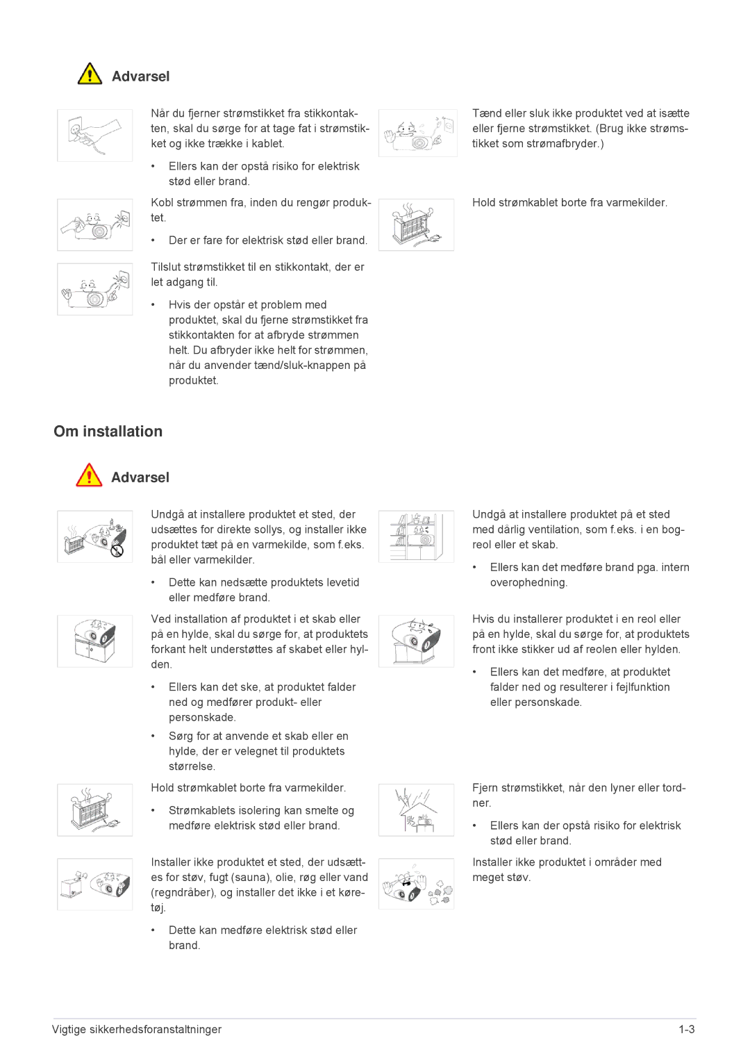 Samsung SPL331WEX/EN, SPL301WEX/EN manual Om installation 