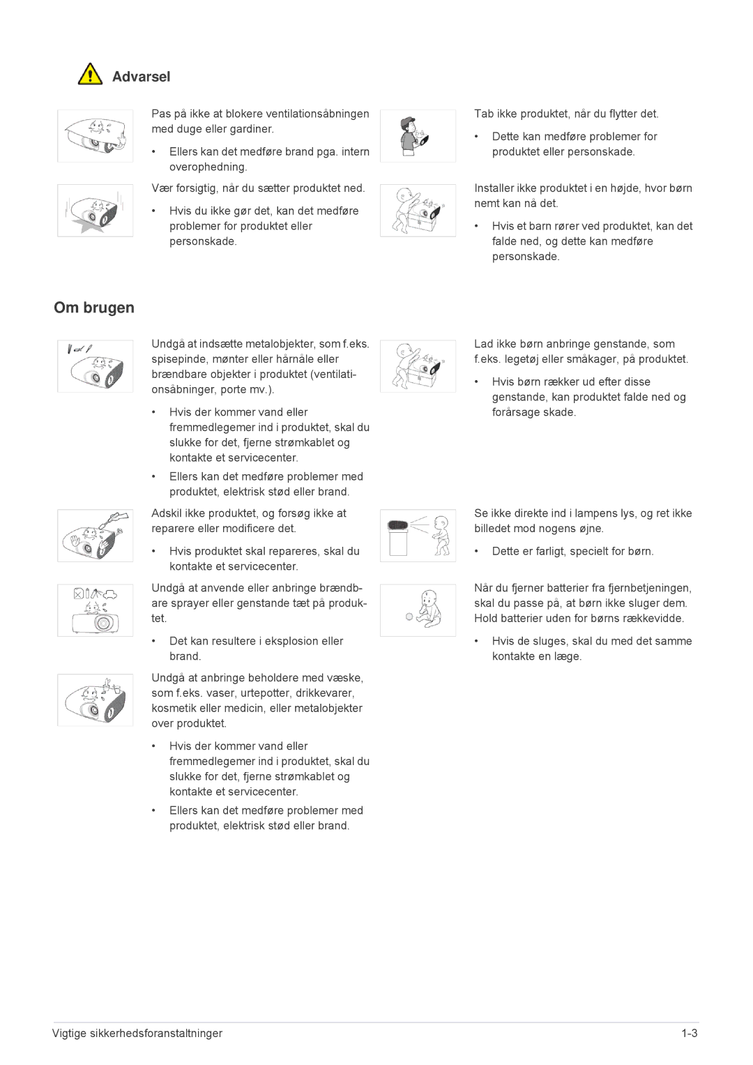 Samsung SPL301WEX/EN, SPL331WEX/EN manual Om brugen 